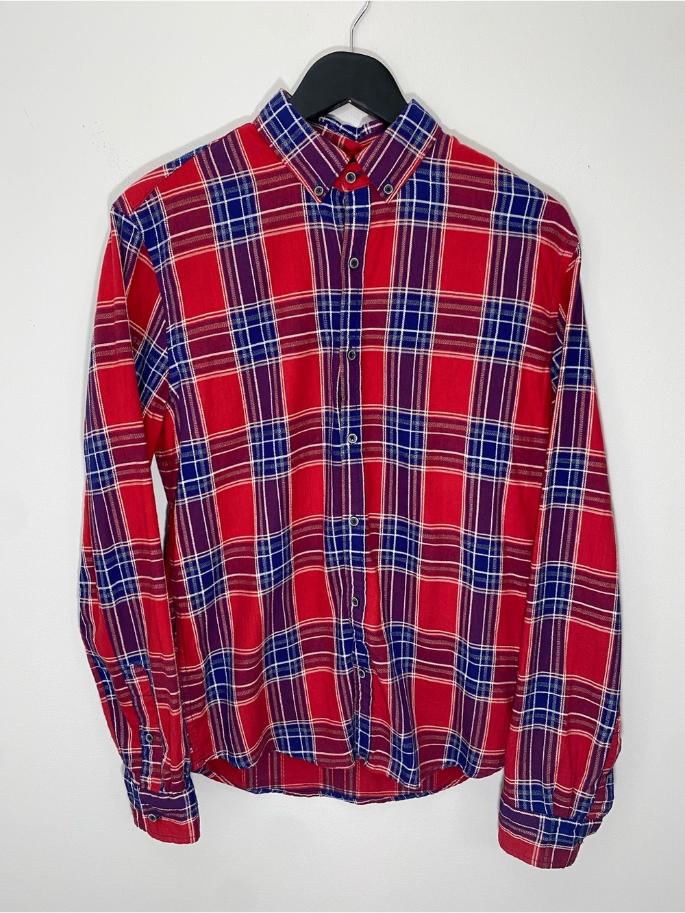Scotch & Soda Red and Blue Plaid Button-Down long sleeve Shirt Medium